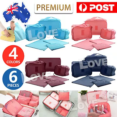 $10.45 • Buy 6pcs Packing Cube Pouch Suitcase Clothes Storage Bags Travel Luggage Organiser