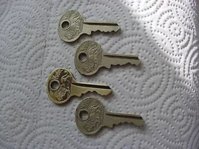 Vintage Walking Lion Master Lock Brass Keys LOT Of 4 Keys Master Lock Lion Keys* • $8.99