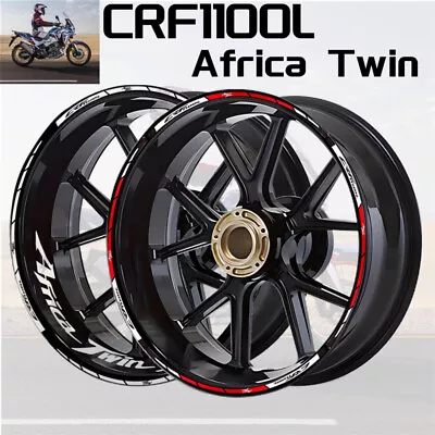 Wheels Stickers Stripes Reflective Rim Tire Decal For HONDA CRF1100L Africa Twin • £10.99