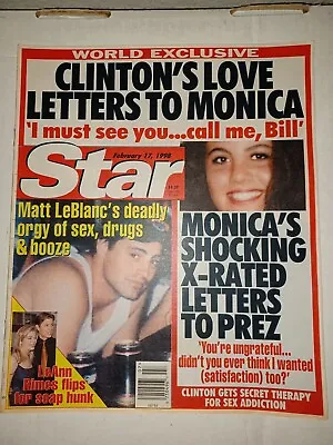 Star Tabloid Feb 17 1998 Monica Lewinsky Farrah Fawcett Matt LeBlanc Yanni • $19.99