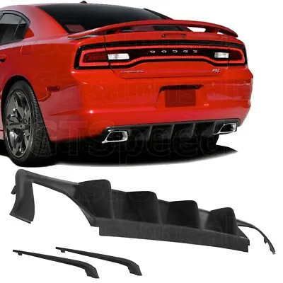 $101 • Buy [SASA] Fit For 11-14 Dodge Charger GTS Styl PU Rear Diffuser Bumper Lip Splitter