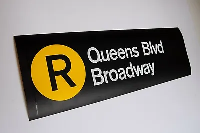 New York City Subway R Queens Boulevard Broadway Roll Sign R32 MTA NYC TA • $59.99