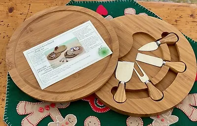 Natural Living Bamboo Swivel Cheese Board And Knife Set • £12