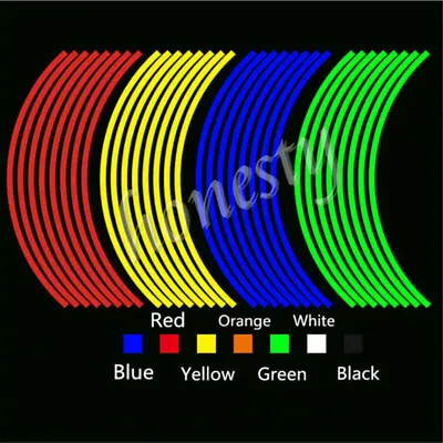 18  Colorful Motorcycle Car Wheel Rim Tape Decal Stripes Stickers Reflective • $3.07