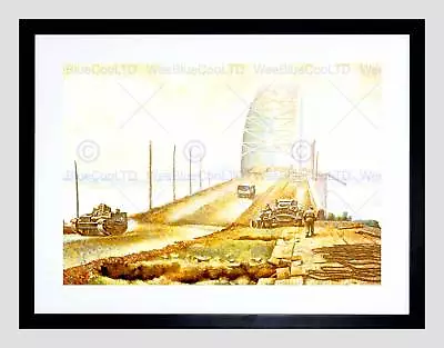 $45.64 • Buy Paintings War Scene Wwii Uk Arnhem Bridge Netherlands Framed Art Print B12x7554