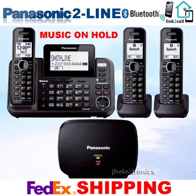 Panasonic Kx-tg9542b 2-line Phone Link2cell Music On Hold 3 Cordless 1 Repeater • $419.99