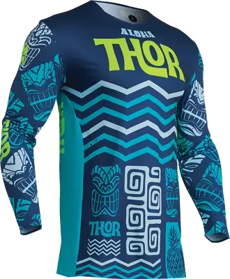 Thor Prime Aloha Offroad Motocross Dirt Bike Jersey Navy/Aqua • $64.95