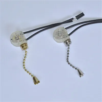 Pull Cord Chain Switch Control Light Ceiling Fan Wall Bedside Lamp Replace Part • £3.28