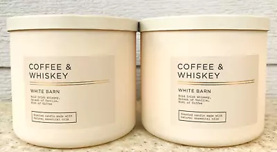 2 Bath & Body Works COFFEE & WHISKEY 3-Wick Candle 14.5oz LOT/SET Of 2 • $59.50