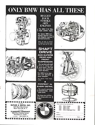 1960 BMW R26 250cc Single Cylinder Motorcycle Engine & More - Vintage Ad • $11.61