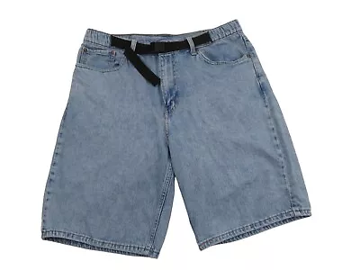 Vintage 90s Levis Belted Baggy Loose Skater Jean Denim Shorts Jorts Mens 33 34 • $49.99