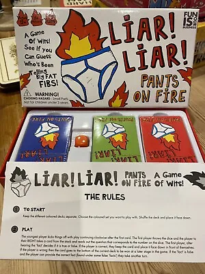 Liar Liar Pants On Fire Family Card Game Dice Guess Who's Lying Brand New Sealed • £10.75