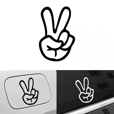 Peace Symbol Sticker Victory V Fingers Decal Car Bike Vinyl Emblem 13x8.7cm • $6.99