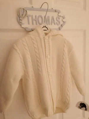 £22 • Buy Brand New Sarah Louise Cream Knit Jacket 18 Months Rrp £50 Unisex