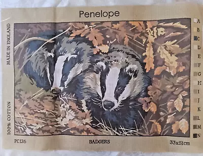 Penelope Printed Tapestry Pc126  36x51 Cm ‘badgers’ • £8.50