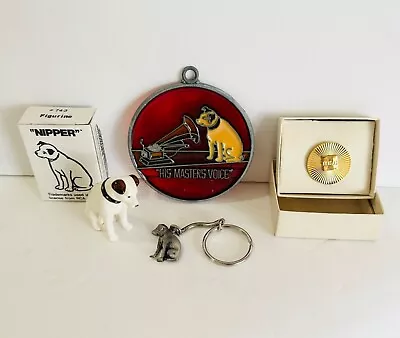 Vintage Rca Nipper Private Collectors Bundle Dog Key Pin Sun - Free Shipping • $50