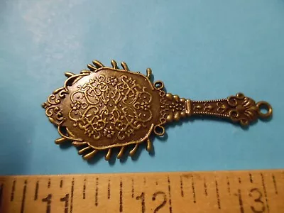 French Fashion Doll Hand Held Mirror B~antique Bronze~vintage Look~metal Charm • $4.50