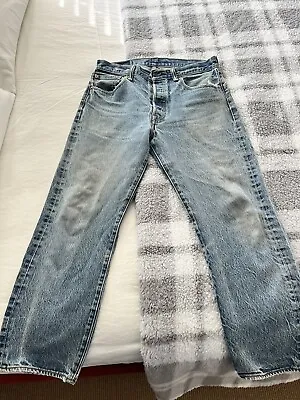 Vintage Levis 501 Jeans /Button Fly/ Distressed Medium Wash 👌Tag  W34 L30 • $27