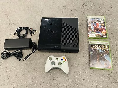 Xbox 360 E 1538 Console 4GB Bundle Controller Power Cords Games TESTED • $89.99