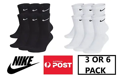 NIKE Men's Everyday Cotton Cushioned Performance Training Crew Socks 3 Or 6 Pack • $59.95