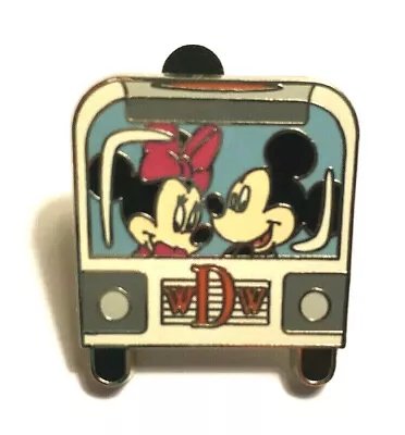 Disney Pin #18789-Mickey & Minnie Mouse Sitting In The Back Of A WDW Bus • $15.25