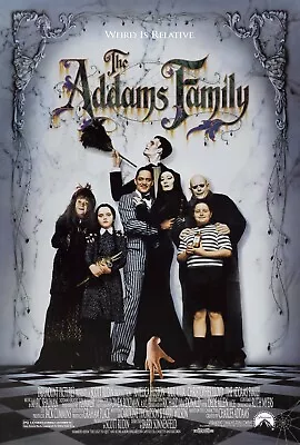 1991 The Addams Family Movie Poster Print Wednesday Gomez Morticia 🕷🍿 • $7.93