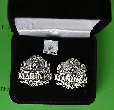 Marine Corps Eagle Cuff Links In Presentation Gift Box - USMC Cufflinks • $24.49