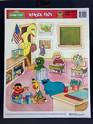 Vtg Sesame Street Puzzle School Days Big Bird Elmo Oscar Cookie 1984 USA • $10