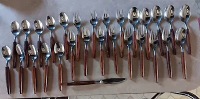 Vintage Lifetime Cutlery Tempered Stainless Wood Handles  Japan SEE DESCRIPTION  • $26.69