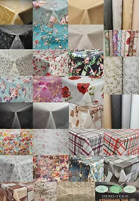 Traditional Floral Plain Printed All Occasions Pvc Plastic Vinyl Table Cloths • £12.20