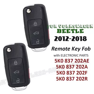 2x NBG010180T For VW Volkswagen Beetle 2012-2018 Flip Remote Key Fob 5K0837202AE • $28.39