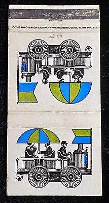 Railway Cars Ohio Match Co Vintage Front-Strike 30 Matchbook Cover Wh B-1424 • $7