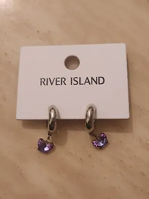 £9.99 • Buy River Island Earrings Butterfly Jewellery Costume Brand New Jewels Purple Gem 
