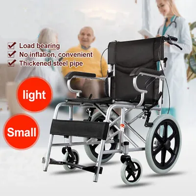 Foldable Wheelchair Elderly And Disabled 16  Lightweight Soft Mobility Aid • $135.55