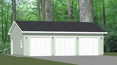 36x28 3-Car Garage -- 1008 Sq Ft -- PDF Floor Plan -- Model 11E • $29.99