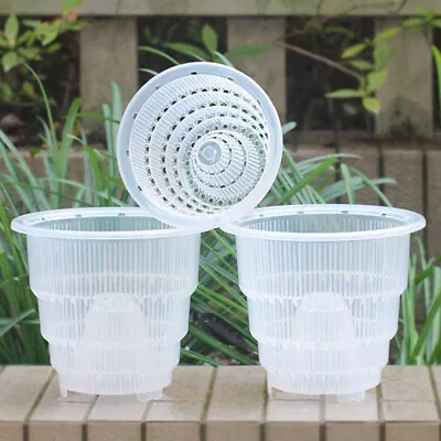 $12.18 • Buy Clear Plastic Orchid Pots Breathable Flower Potted Plants Pots For Home Garden