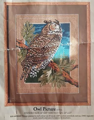 Vintage DMC Needlepoint Tapestry Kit 'OWL' • £12