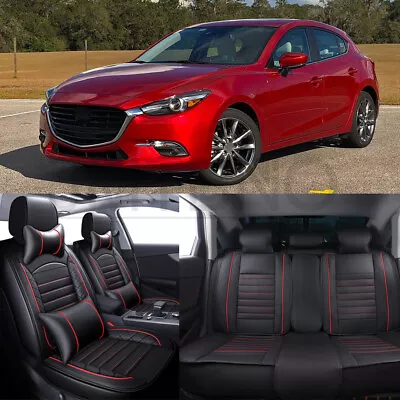 For Mazda 3 6 CX-5 CX-7 5-Seats Car Seat Covers PU Leather Front + Rear Cushion • $99.69