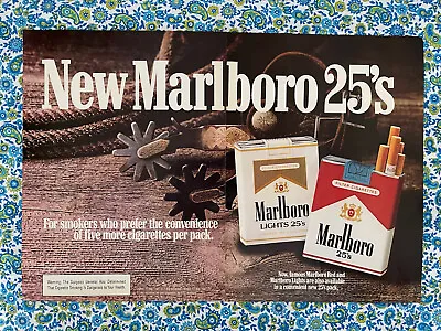 🔥🔥Vintage 1985 Marlboro 25’s Cigarettes Print Ad 25 Per Pack Ad Only 🔥🔥 • $2.20