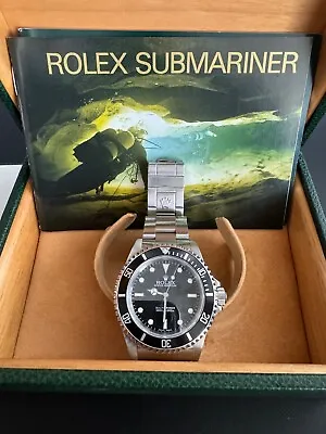 Rolex Submariner 14060M Silver Oyster Bracelet With Black Bezel - Full Set • $9000