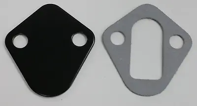 BB Mopar 361 383 400 440 Black Fuel Pump Block Off Plate With Gasket Big Block • $8.95