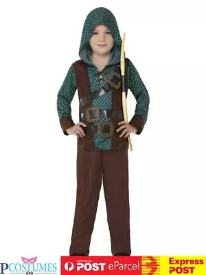 Boys Forest Archer Robin Hood Medieval Warrior Huntress Costume Book Week • $56.45