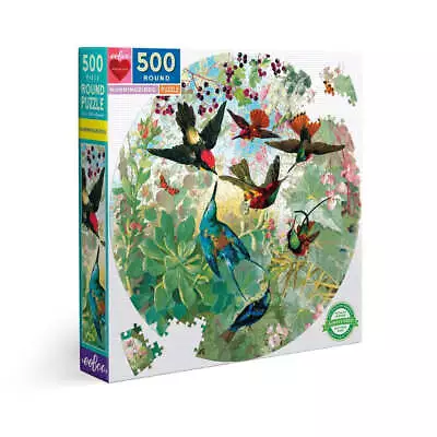 EeBoo Hummingbirds Round 500pc Jigsaw Puzzle • $39.99