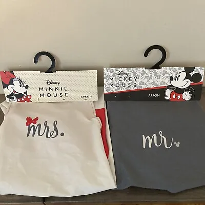 Mr. And Mrs. Disney Mickey And Minnie Mouse Aprons  • £24.13