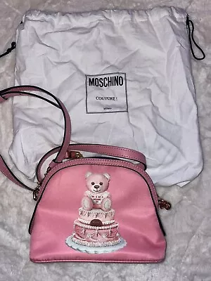 MOSCHINO Bag Nylon Pink Birthday Cake Bear “THIS IS NOT A MOSCHINO TOY” Rare • $199.99