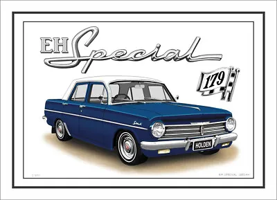 1964 Holden  Eh  Sedan Limited Edition Car Drawing A4  Print ( 12 Car Colours) • $16.50