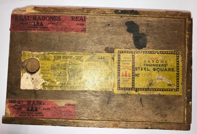 £10 • Buy Vintage John Rabone & Sons Hockley Abbey Wooden Box For Try Square No. 1484