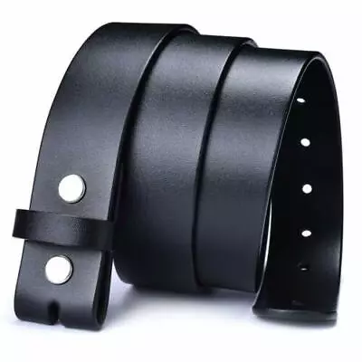 38mm Mens Leather Belt Black Leisure Leather Strap For Pin Buckle Without Buckle • $9.99