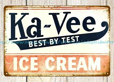 Ka-Vee Ice Cream Metal Tin Sign Interior Decorating Sites • $18.92