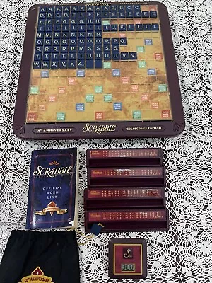 Vintage Scrabble 50th Anniversary Collector Edition Crossword Game 1998 No Box • $34
